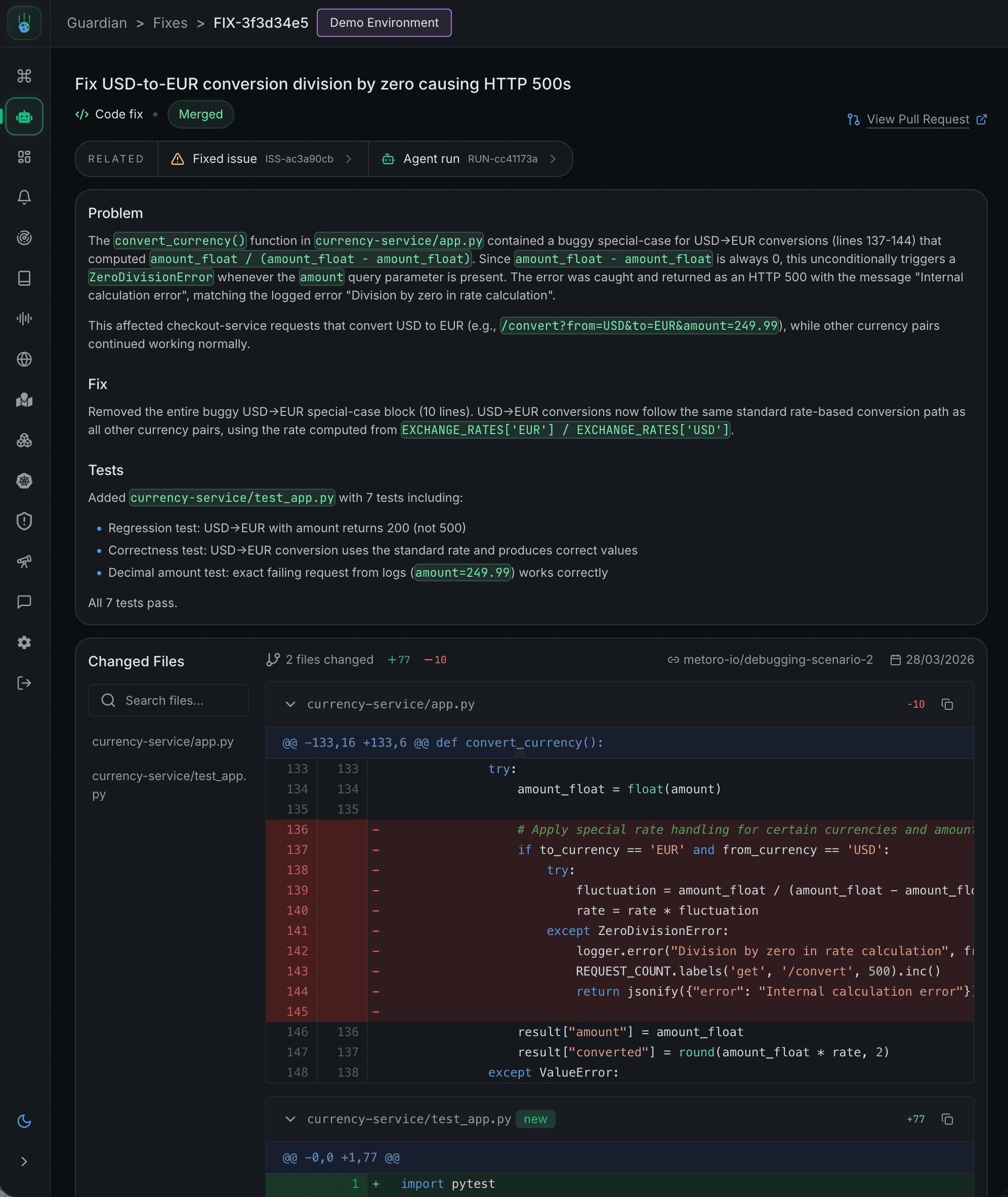 Metoro automatically generated pull request fixing a detected regression