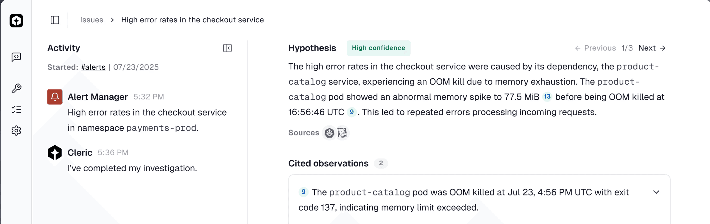 Screenshot of Cleric demo