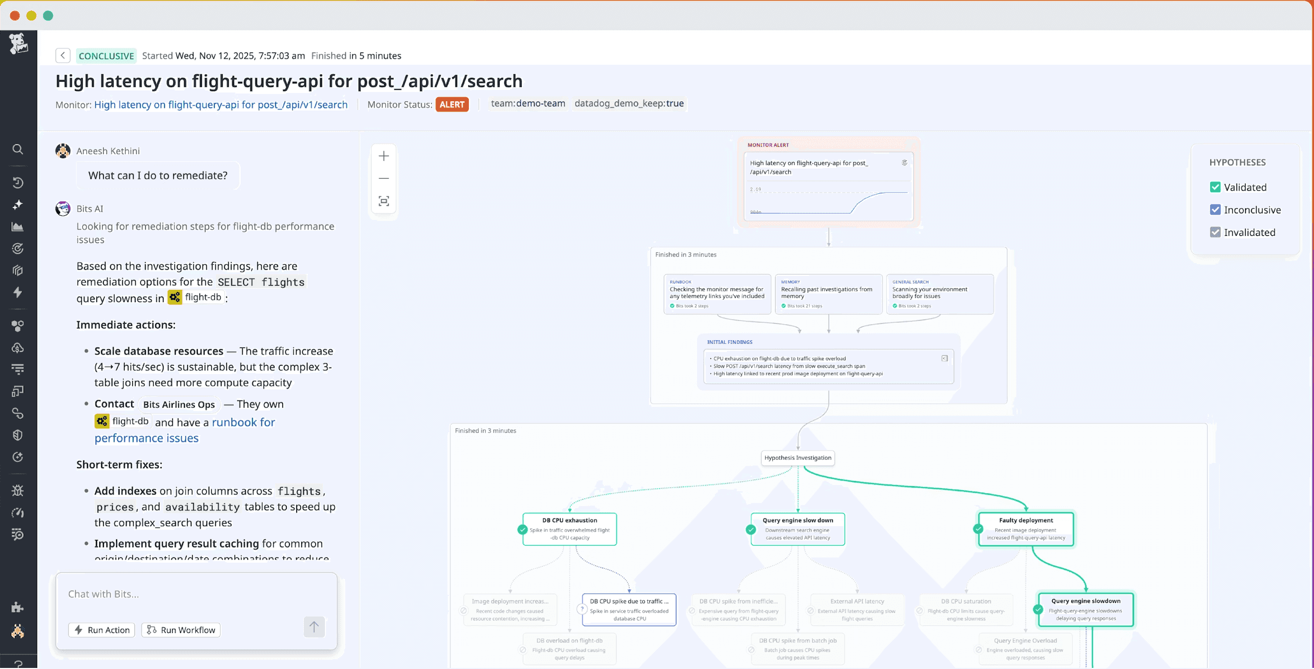 Datadog Bits AI demo