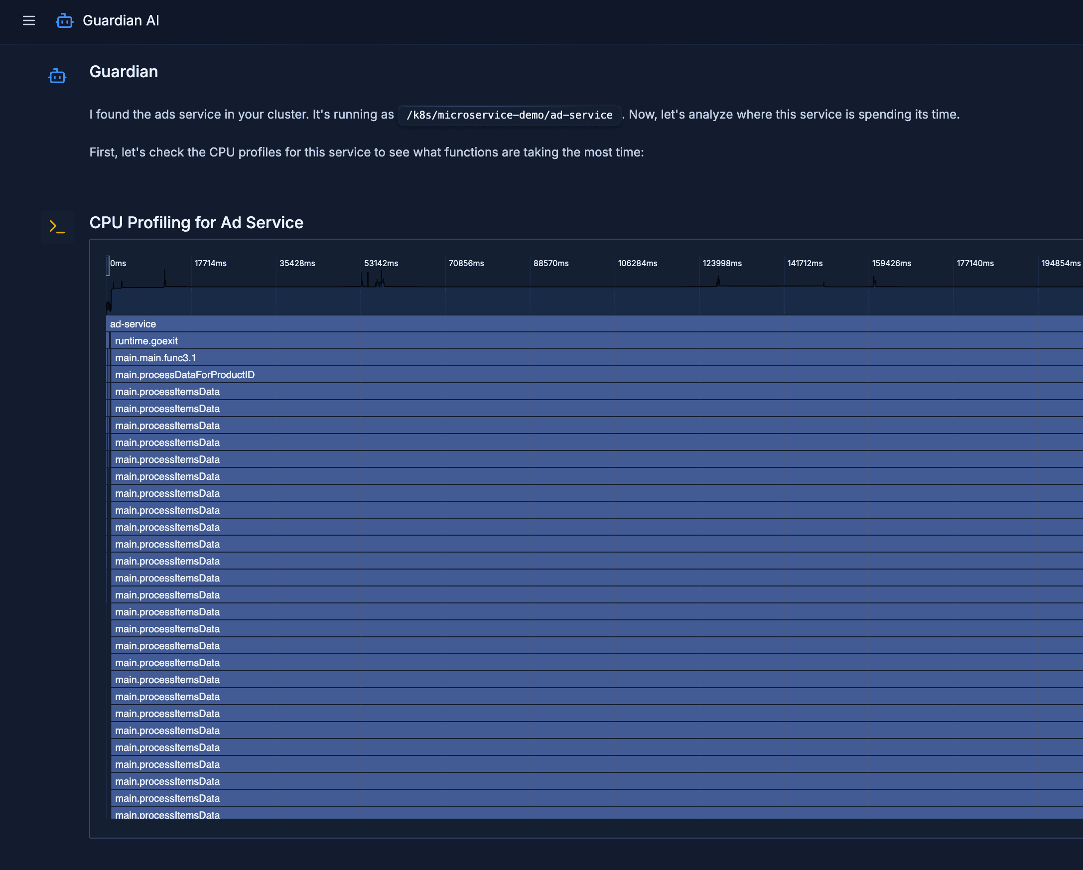 Always-on CPU profiling dashboard