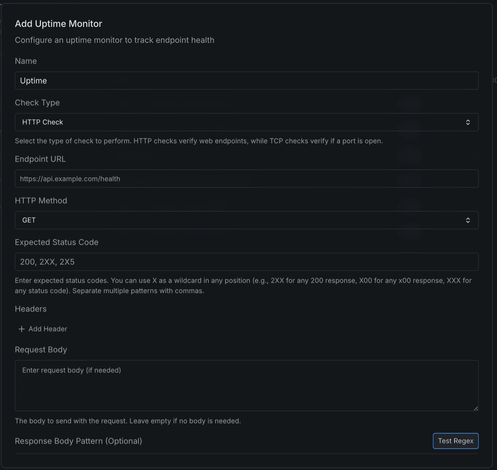 Configure uptime monitoring with HTTP checks